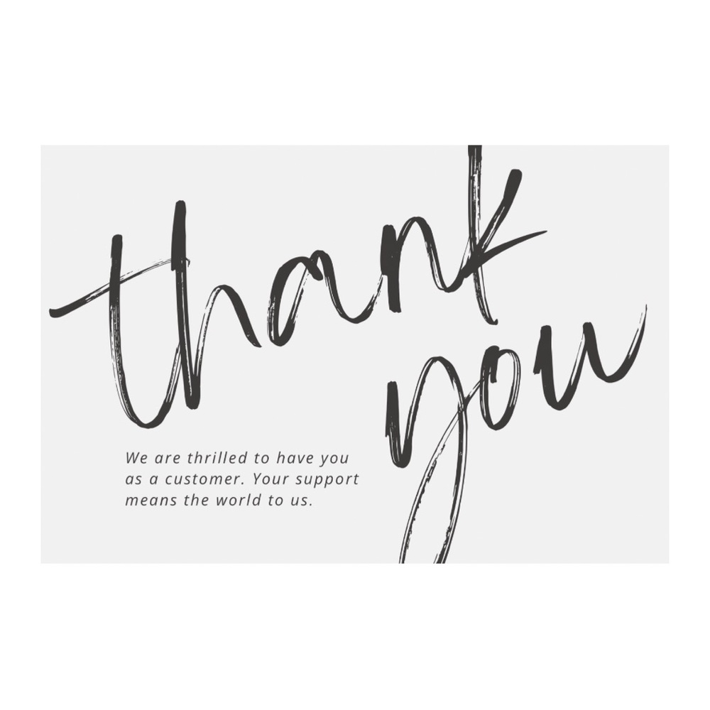 5/$25 10 Chic Monochrome Thank You Cards